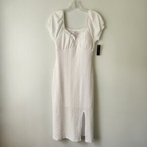 No Boundaries Popcorn Midi Dress Junior M7-9 White Beach Wedding Summer Dress